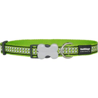 Red Dingo fényvisszaverő nyakörv kutyának lime green 