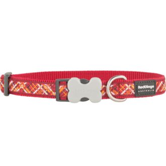 Red Dingo Design Flanno piros kutyanyakörv 