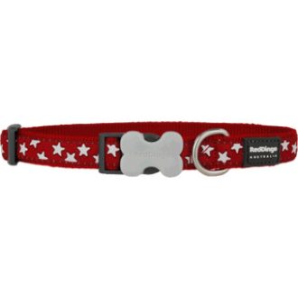 Red Dingo nyakörv Design Stars White on Red 