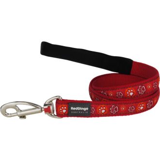 Red Dingo póráz Design Paw Impressions piros 