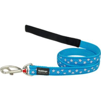 Red Dingo póráz Design Stars White on Turquoise 