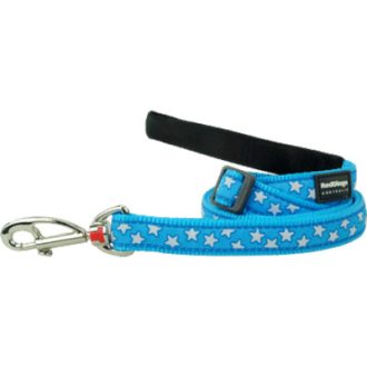 Red Dingo póráz Design Stars White on Turquoise  