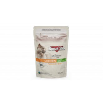   Bonacibo pouch wet adult cat food sterilised chicken 12x85gramm
