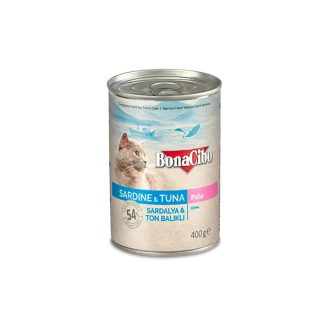 Bonacibo Canned Cat Foods Sardine & Tuna 12x400gramm