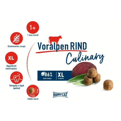 Happy Cat Culinary Adult Voralpen Rind - Marha macskatáp 4kg