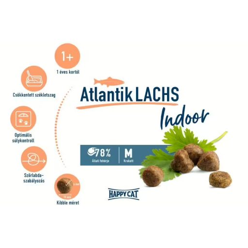Happy Cat Indoor Atlantic Lachs - Lazac macskatáp 4kg