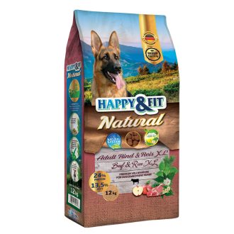 Happy & Fit Natural Adult Rind&Reis XL kutyatáp 12kg