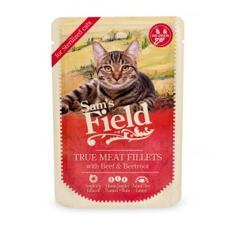   Sam's Field True Meat Fillets for sterilized cats - Beef & Beetroot alutasakos eledel